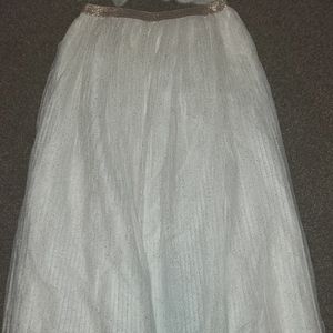 Girls long tulle skirt with light glitter